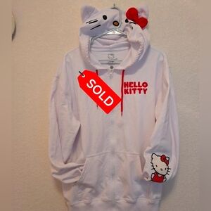 SOLD....Hello Kitty Full Zip Hoodie Sanrio Women's Size M